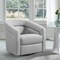 Armen Living Desi Contemporary Swivel Accent Chair in Dove Gray Genuine Leather LCDSCHDV - alternate 2